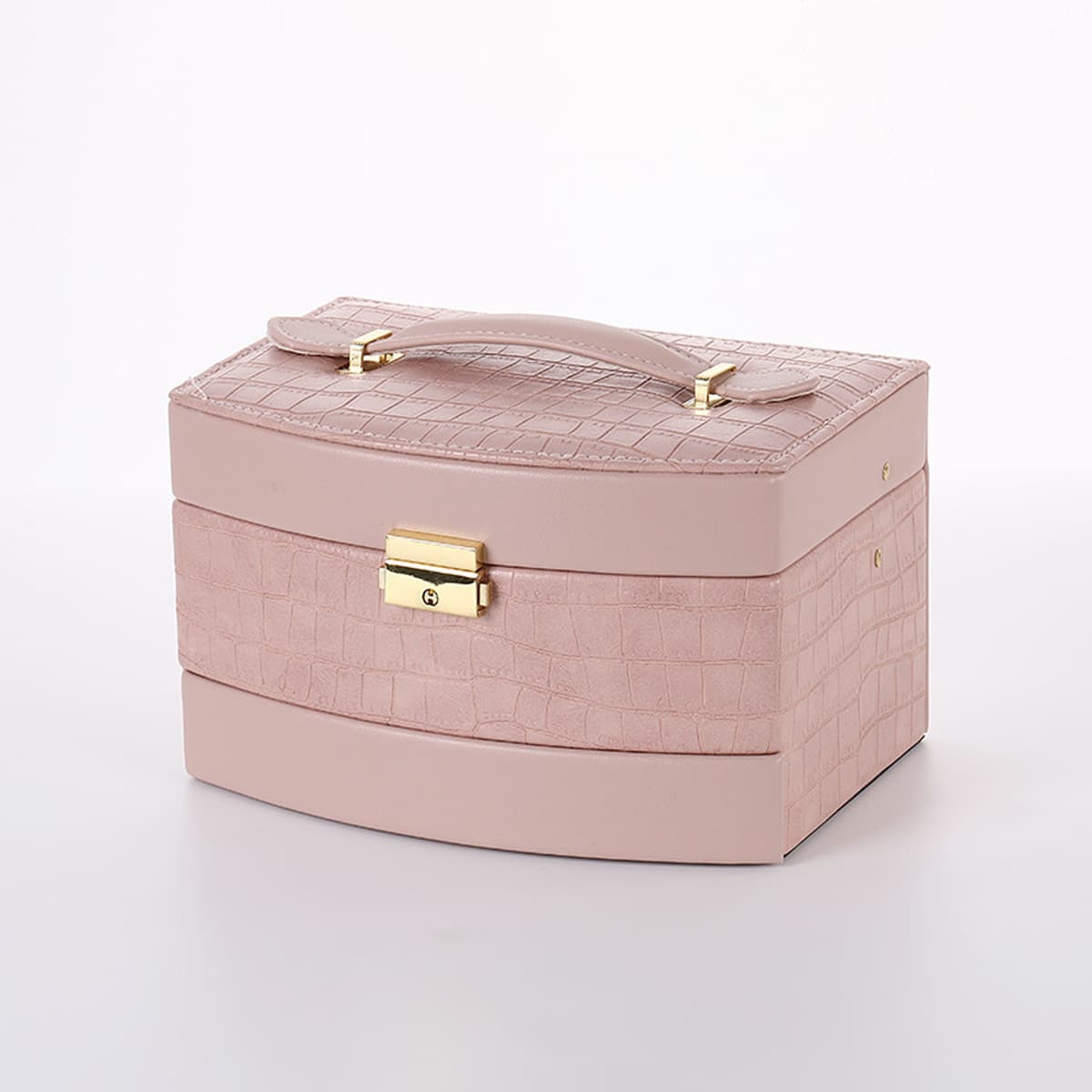 Новая многослойная шкатулка с крокодиловым узором из искусственной кожи трехслойная шкатулка для драгоценностей серьги...