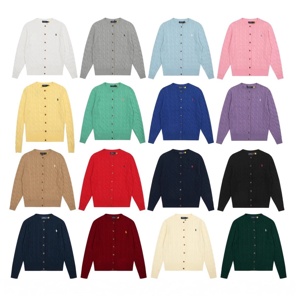 Смахиваемый код ~ Трансграничный RL пони с вышивкой круглым вырезом сплошной цвет с длинными рукавами трикотажный кардиган...