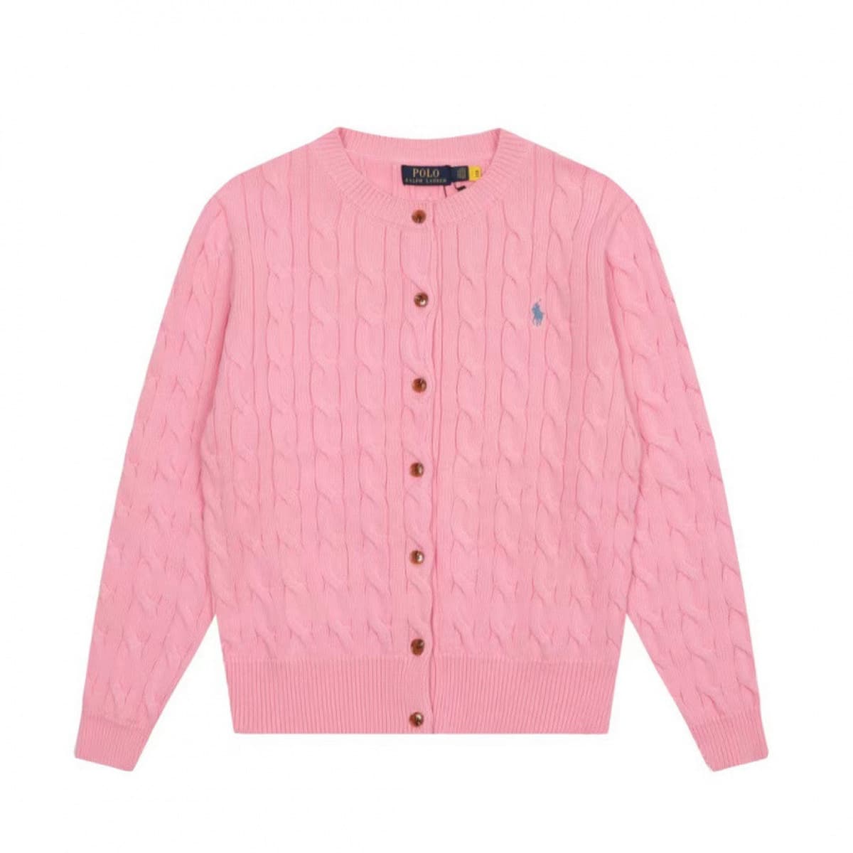 Смахиваемый код ~ Трансграничный RL пони с вышивкой круглым вырезом сплошной цвет с длинными рукавами трикотажный кардиган...