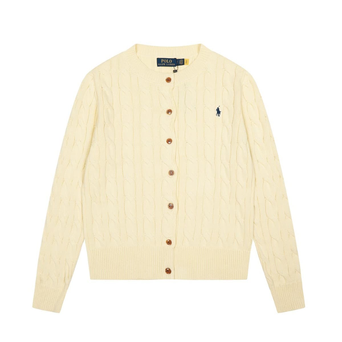 Смахиваемый код ~ Трансграничный RL пони с вышивкой круглым вырезом сплошной цвет с длинными рукавами трикотажный кардиган...