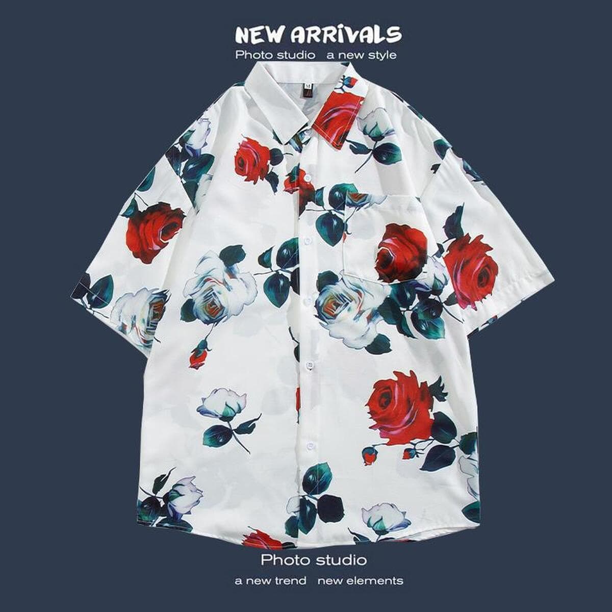 Рубашка с короткими рукавами и цветочным принтом, островной Хайнань, пляжный гонконгский стиль, стиль Sanya Xiawei, тайская...