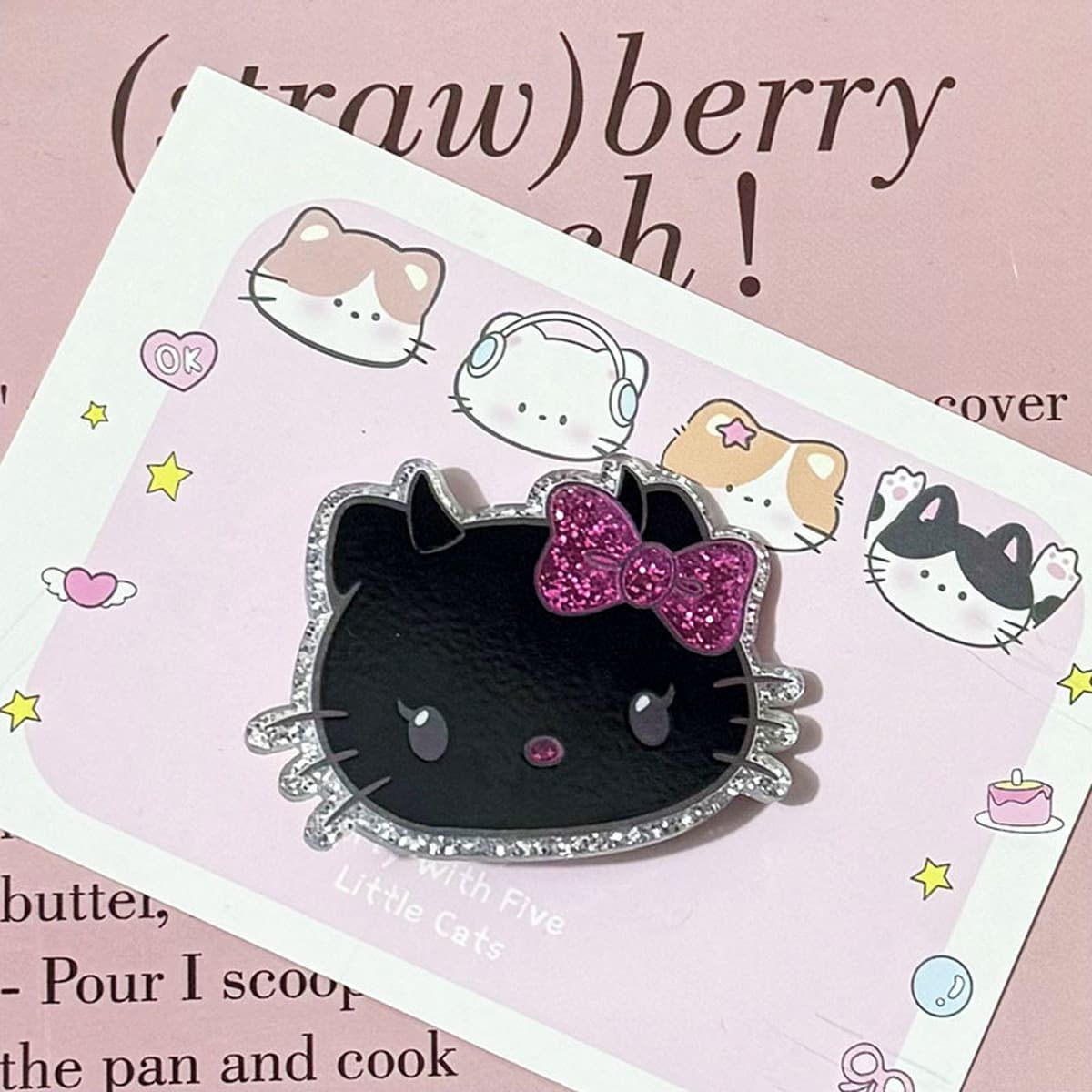 Тонкие блестящие черно-белые аксессуары для волос с изображением дьявола, ангела, кошки, сердца, мультяшные аксессуары для...