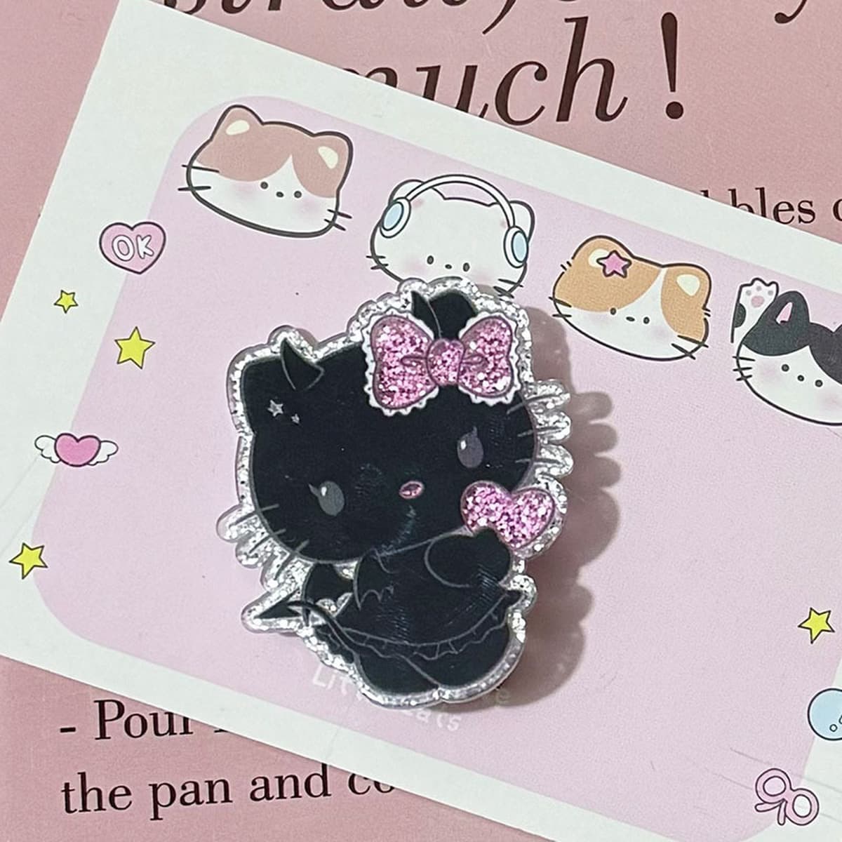 Тонкие блестящие черно-белые аксессуары для волос с изображением дьявола, ангела, кошки, сердца, мультяшные аксессуары для...