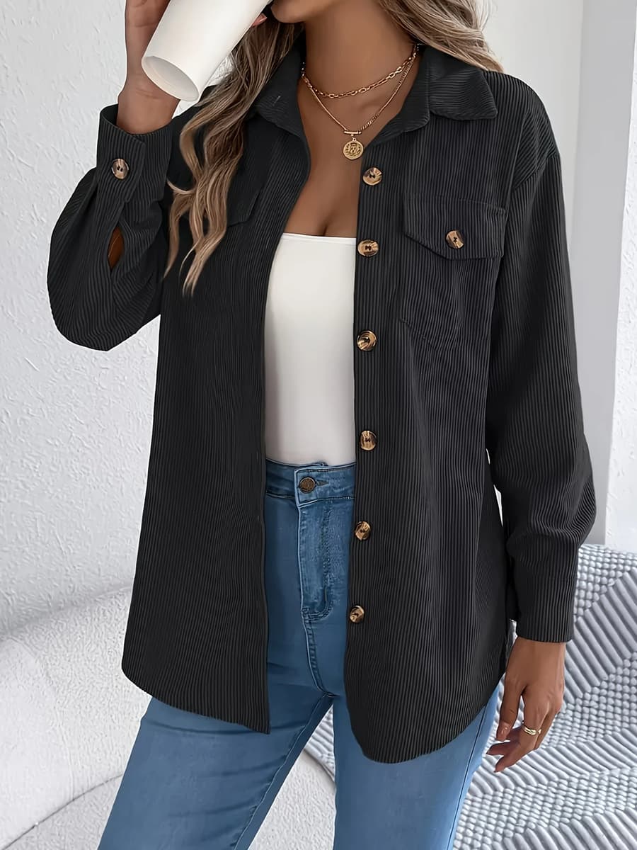 Женская вельветовая рубашка с длинным рукавом для трансграничной торговли, высококачественная, осенняя новинка, простая...