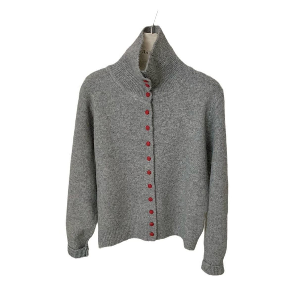 KANING повседневный женский кардиган на пуговицах с высоким воротником в корейском стиле, новая осенне-зимняя вязаная...