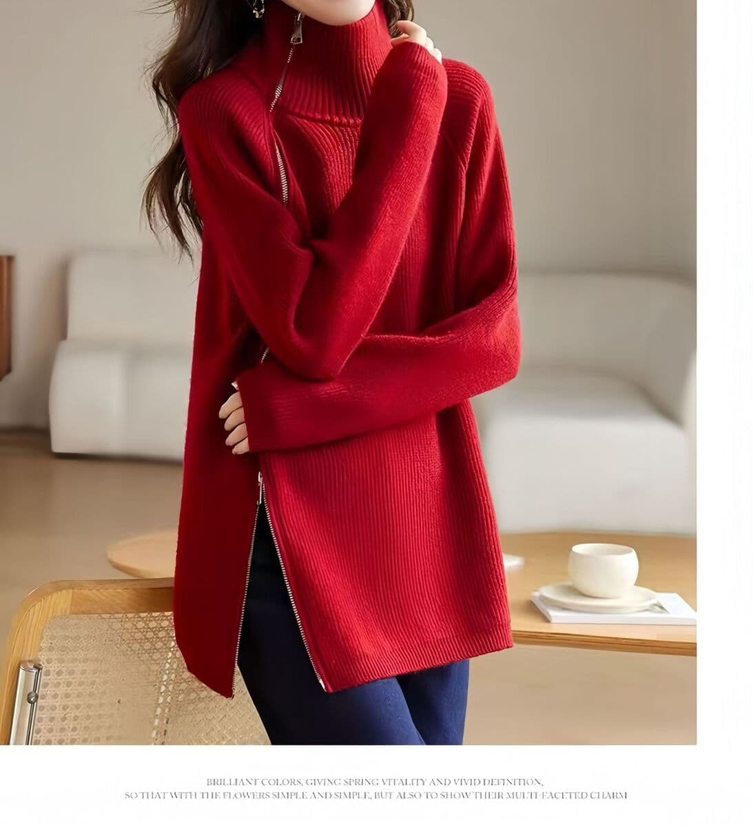 Осенний и зимний толстый иностранный свитер кардиган на молнии топ куртка с длинными рукавами