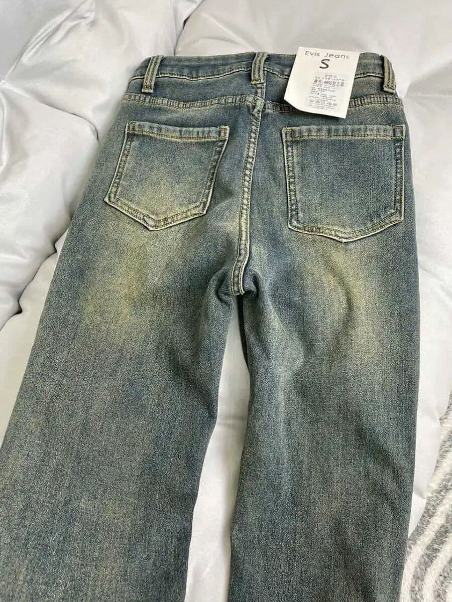 Американские ретро-джинсы синего цвета на флисовой подкладке для женщин, слегка расклешенные, новый зимний стиль, слегка...