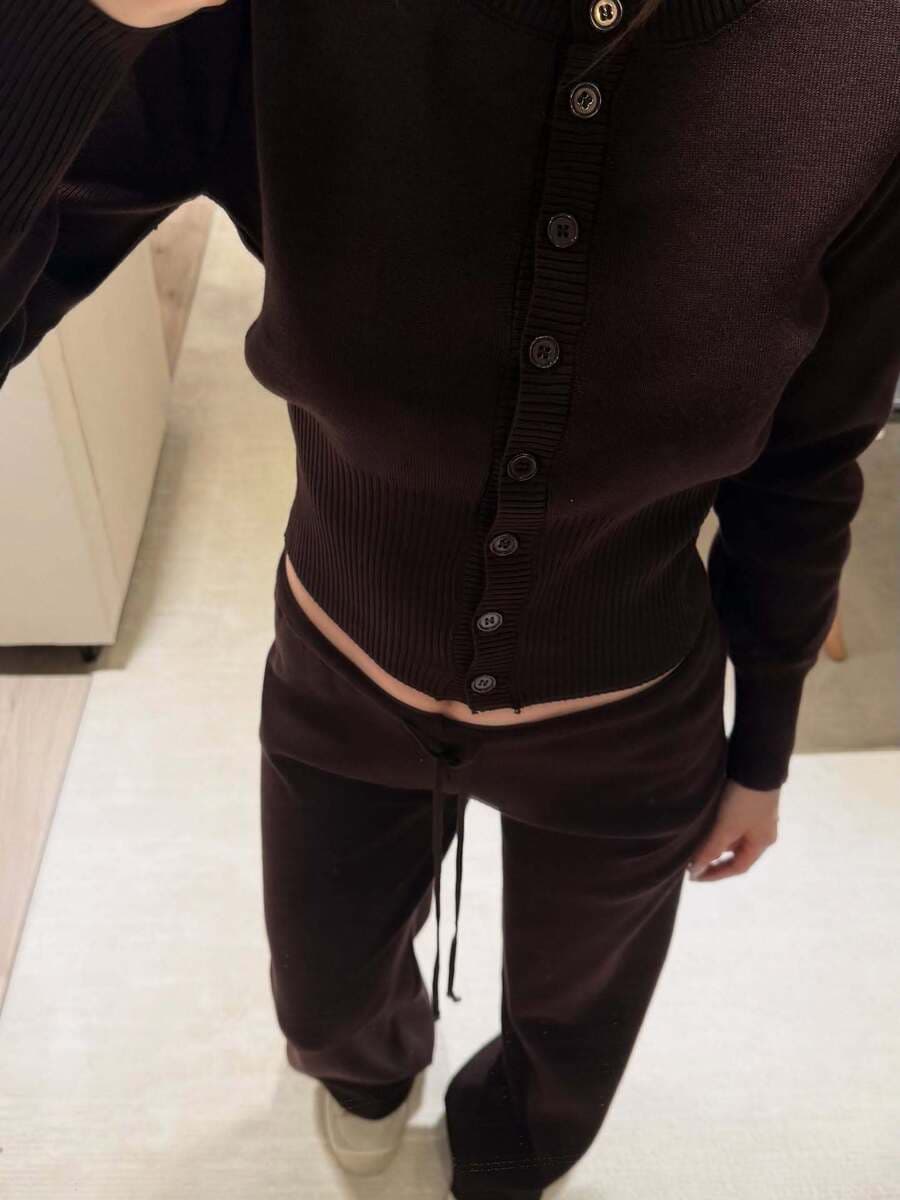 Однотонный вязаный кардиган для женщин осенью и зимой, мягкая и восковая внутренняя одежда, облегающий трикотаж с круглым...