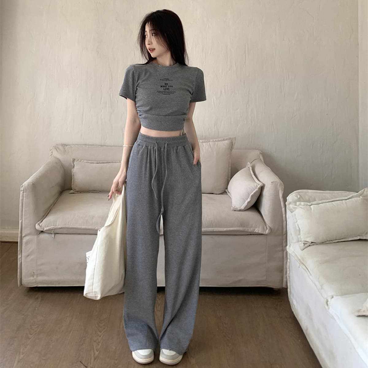 Продвинутая корейская рубашка с короткими рукавами с круглым вырезом женская летняя новая высокая талия тонкая повседневная...