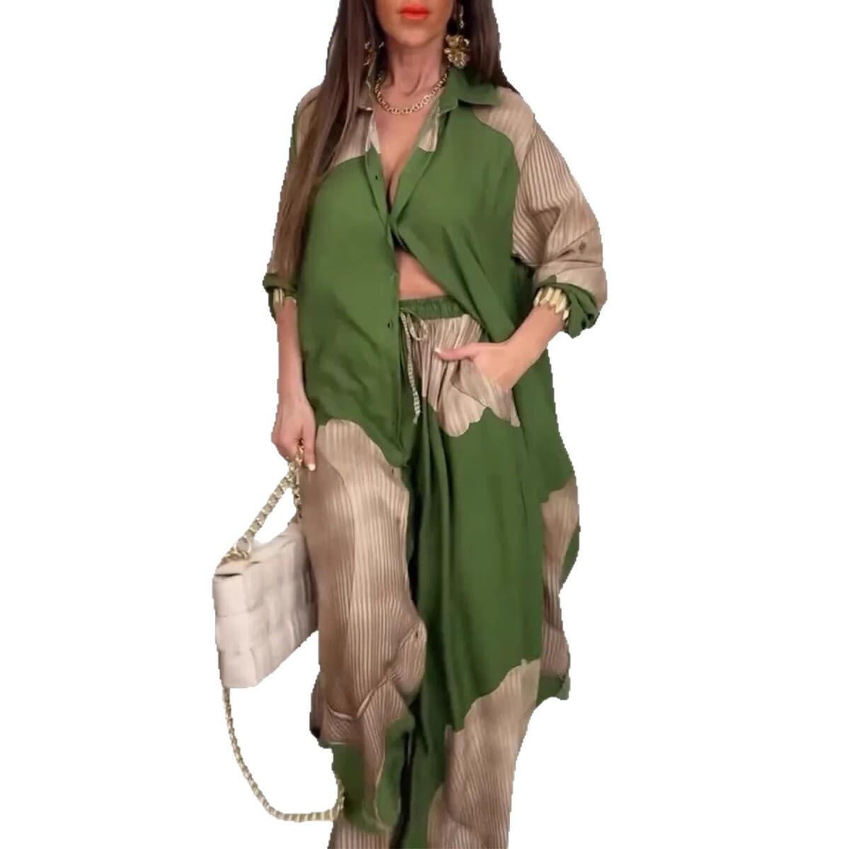 Spot 2025: популярный в Европе и Америке женский кардиган Amazon с принтом, топы и брюки с принтом, рабочая одежда,...