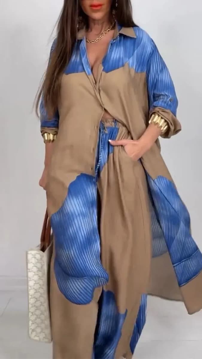 Spot 2025: популярный в Европе и Америке женский кардиган Amazon с принтом, топы и брюки с принтом, рабочая одежда,...