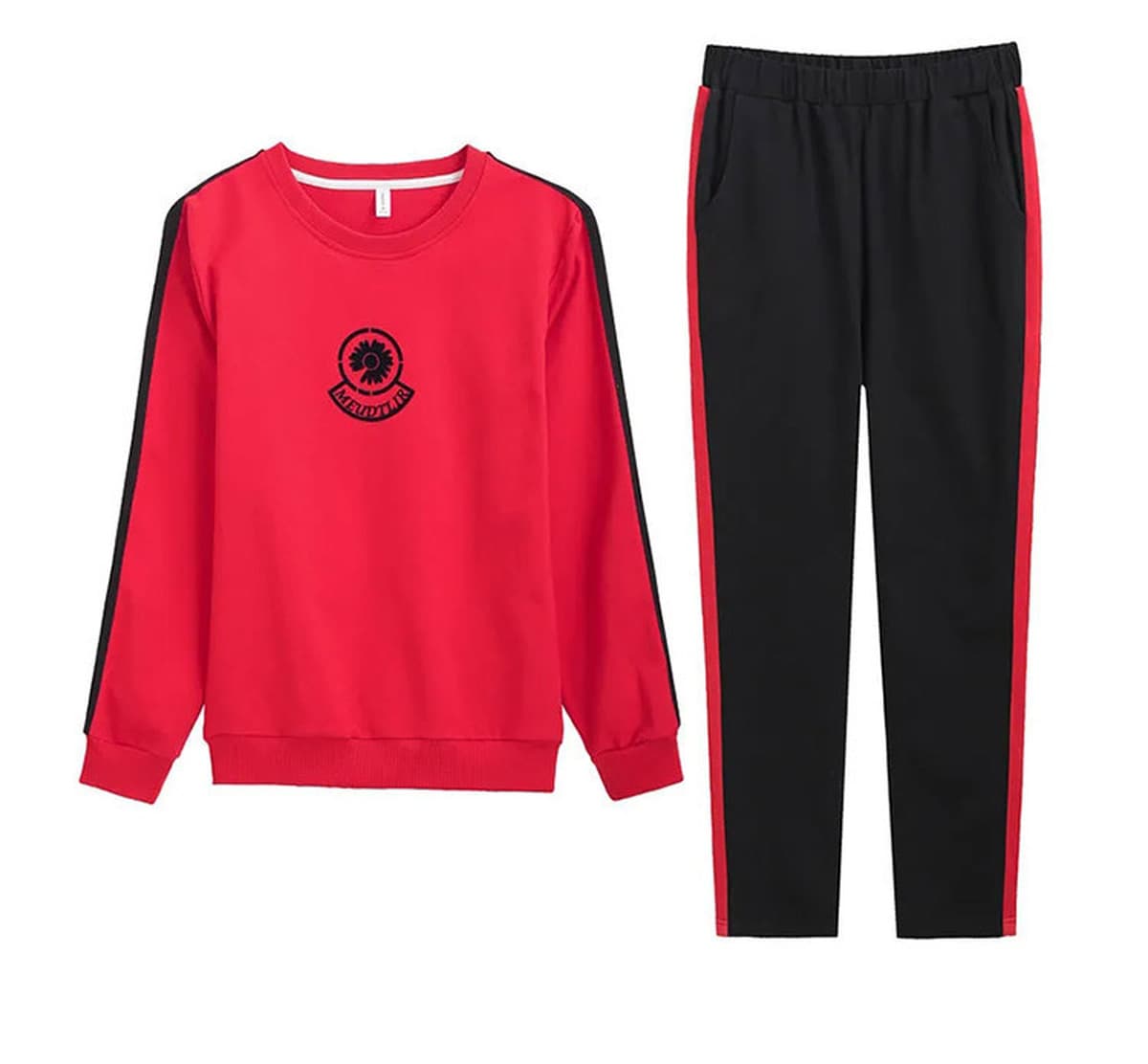 Повседневный спортивный костюм Женская осень 2024 новая корейская версия длинных рукава брюки большие размеры тонкая мода...