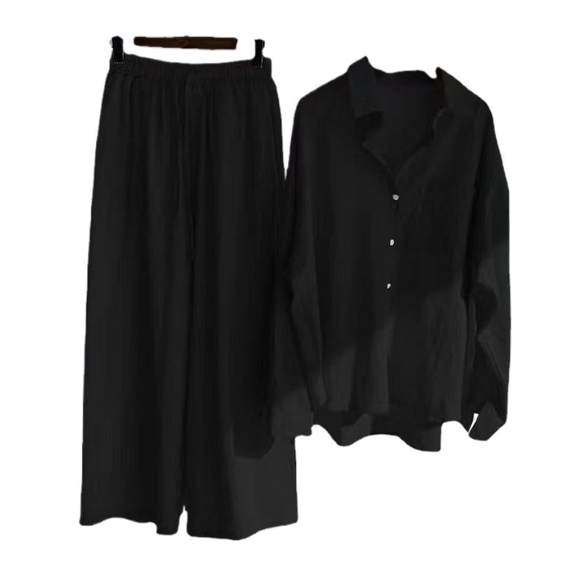 Весна и лето 2023, трансграничный комплект из хлопка и льна в стиле ретро, большой размер, комплект из двух предметов для...