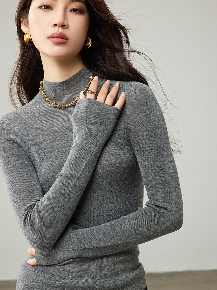 Роскошный немецкий 18-игольный бесшовный шерстяной свитер Yangtze Shimajing 25, осенне-зимняя трикотажная рубашка с высоким...