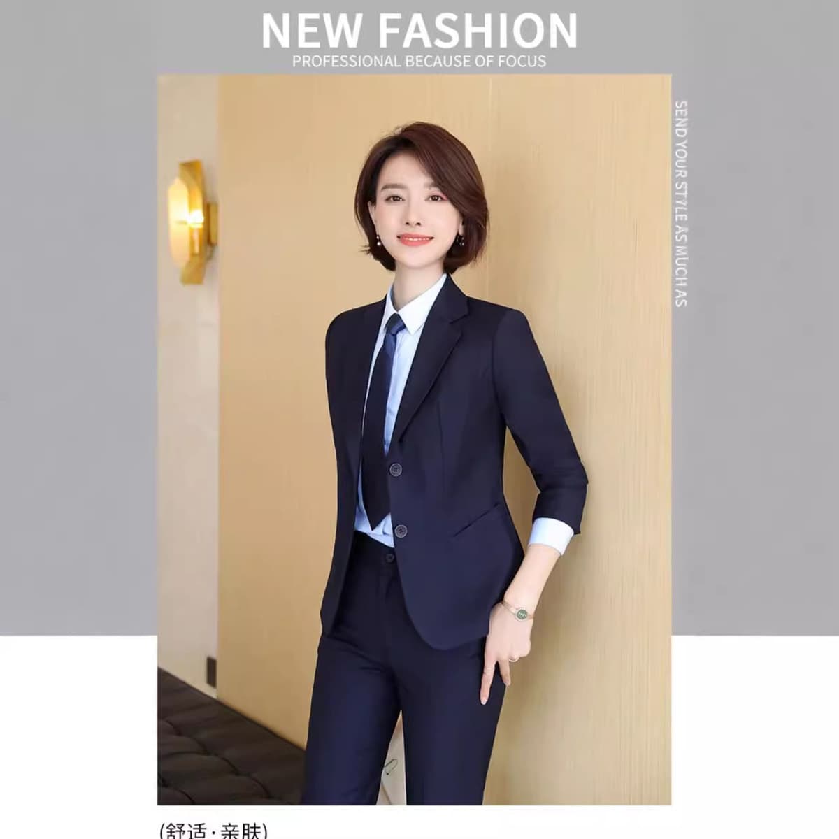 Черный костюм для женщин, весна-осень, наряд для собеседования, новый стиль 2025 года, пиджак, профессиональная деловая...