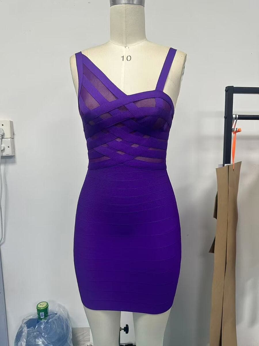 Трансграничные европейские и американские подтяжки синие бинты платье с тонким ягодицами