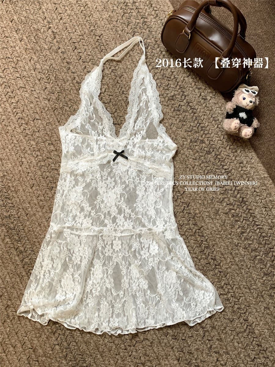 Чистый ветер сексуальное кружевное платье-подтяжка женское зимнее 2024 новое платье без рукавов, чтобы носить короткую юбку...