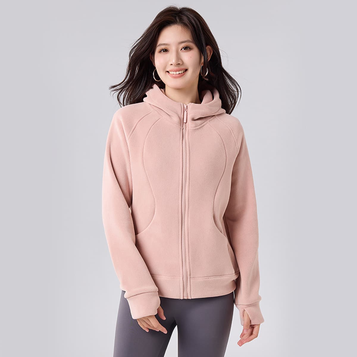 Высококачественная толстовка с капюшоном для женщин, осенне-зимняя двусторонняя австрийская бархатная куртка-кардиган на...