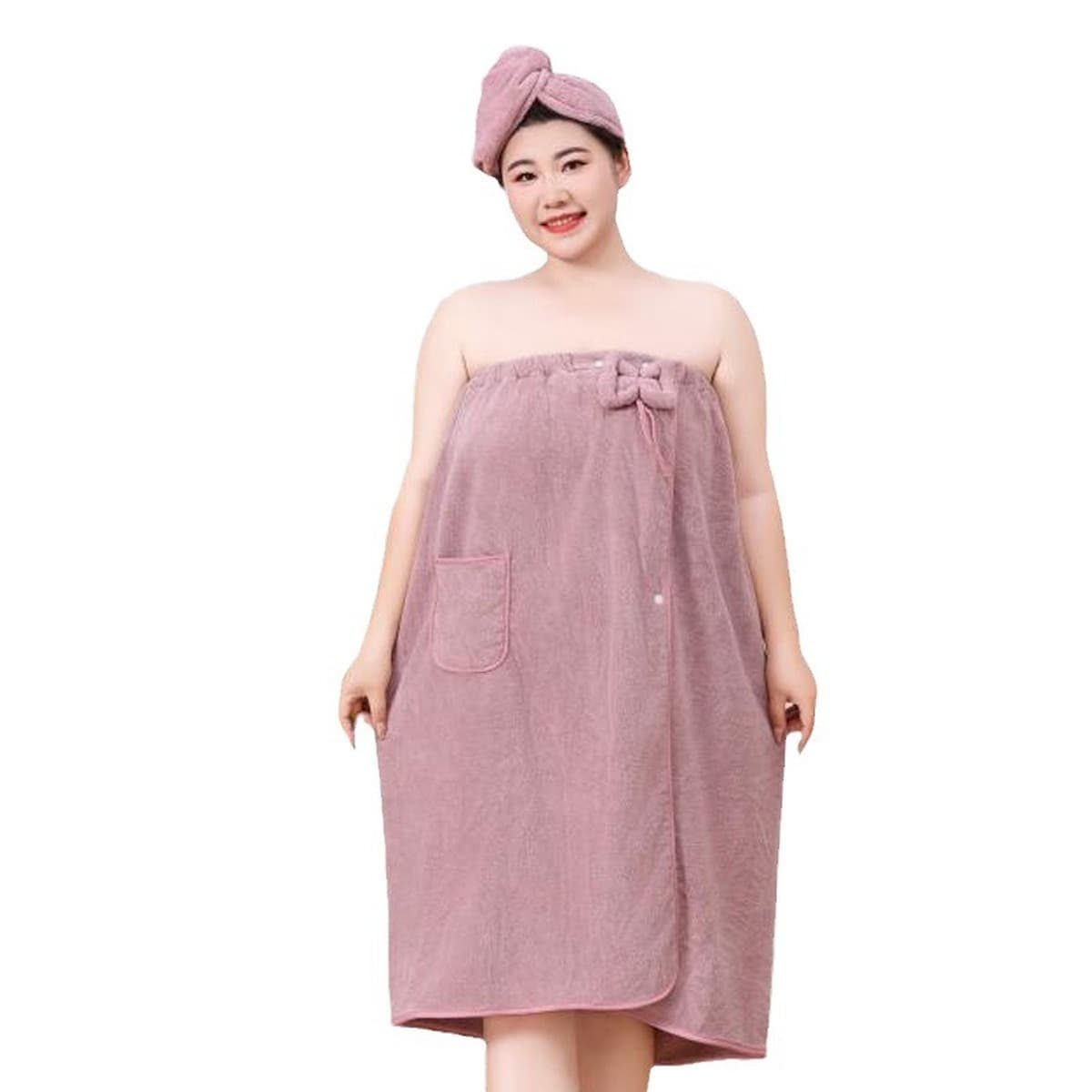 Летняя новая коралловая бархатная однотонная носимая юбка для ванны большого размера, шапочка для сухих волос, домашний...