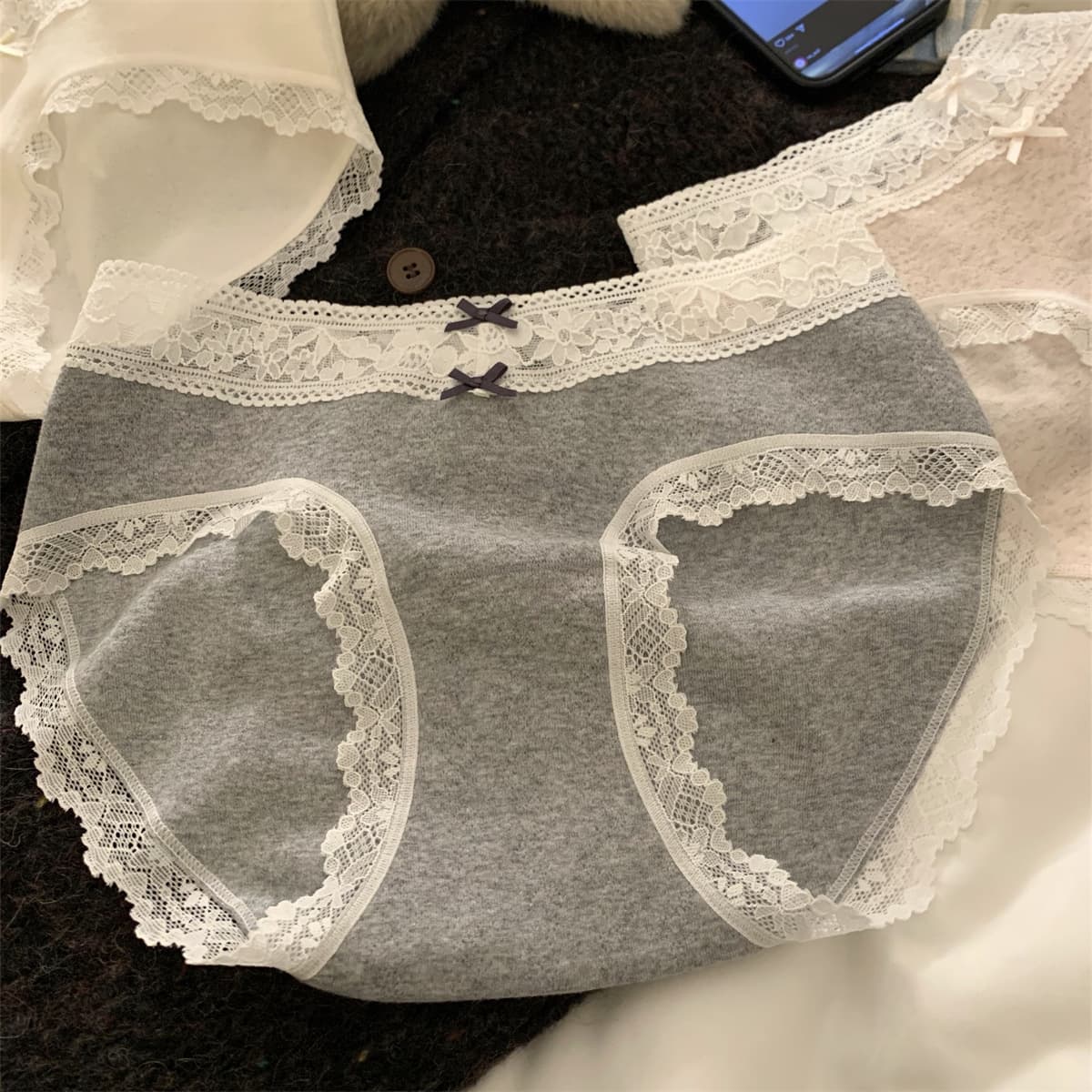 2025 новый 10a класс бактериостатические удлиненные промежностные шорты для средней талии Сексуальные кружевные трусики...