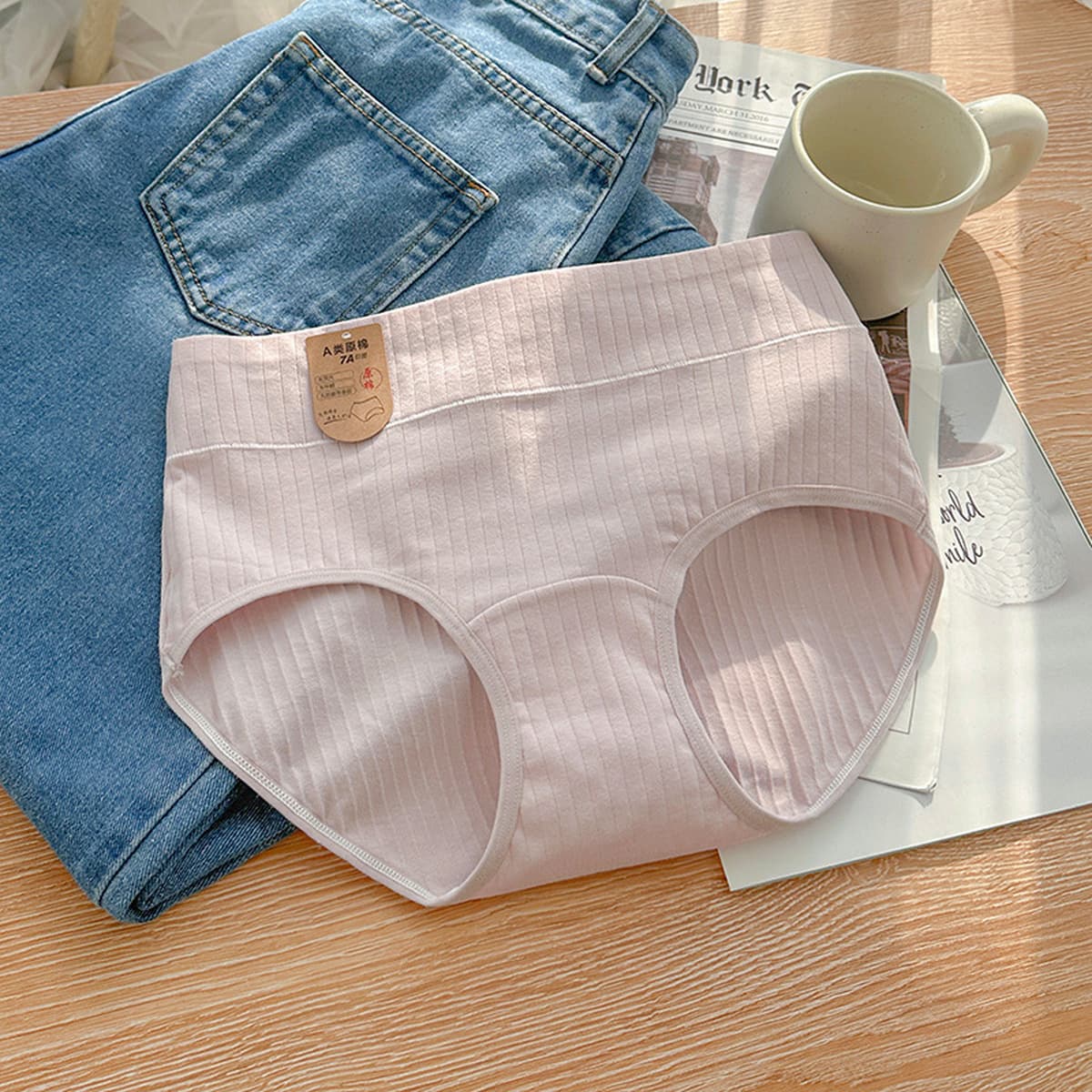 Женские трусики большого размера хлопок 7A бактериостатическое удлинение промежности 2025 новый хлопок с высокой талией...