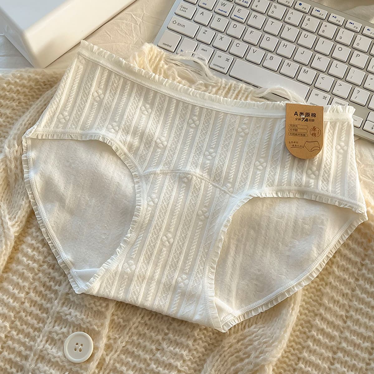 Хлопок-сырец, удлиненная промежность 7A хлопковое антибактериальное женское хлопковое нижнее белье, женская Средняя Талия,...
