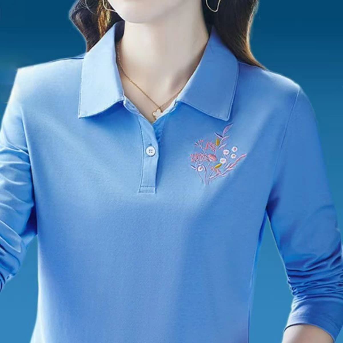 Женская рубашка с длинными рукавами на весну и осень, одежда для мам с лацканами, топ с воротником, уменьшающий возраст,...