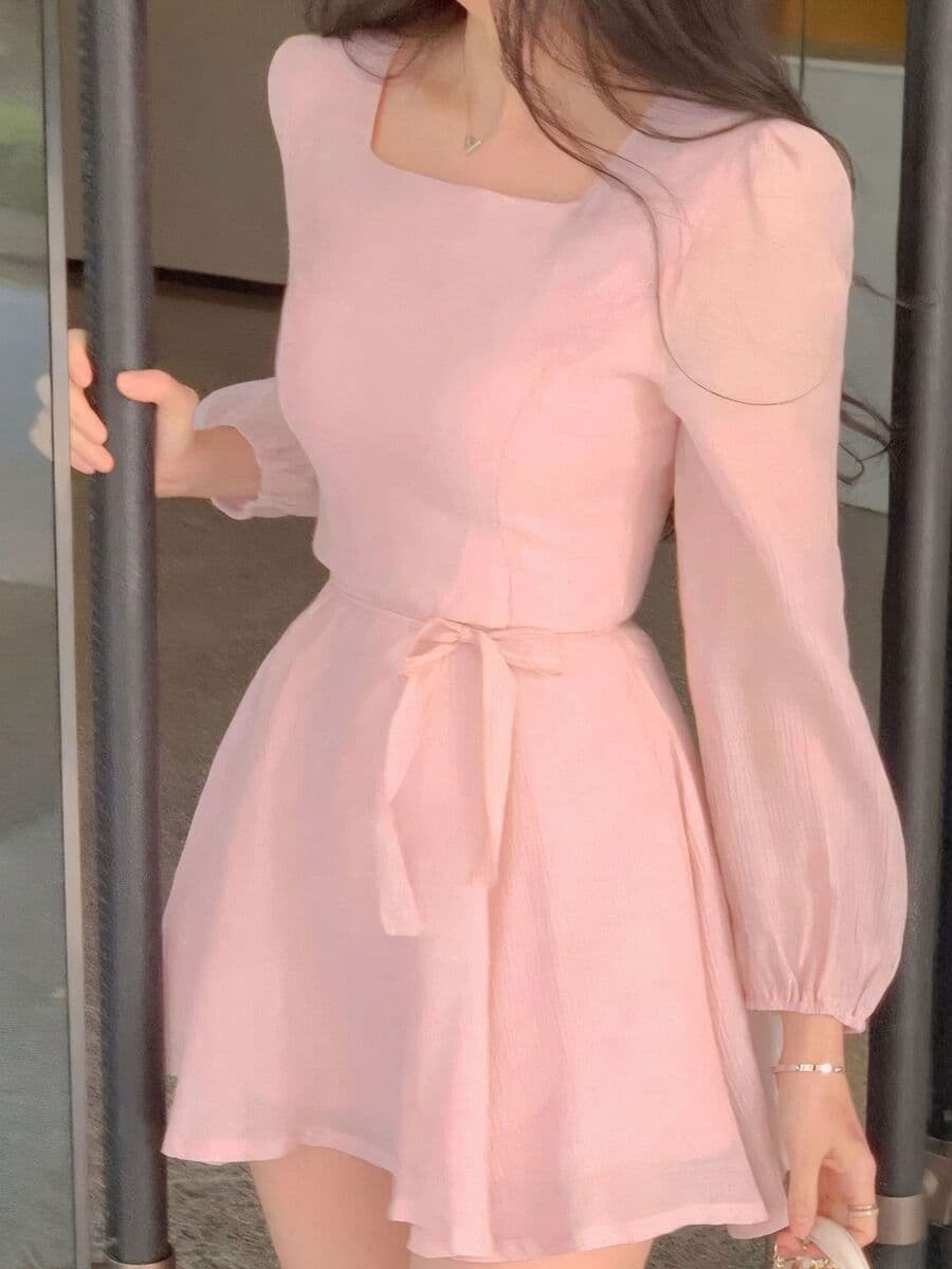 Элегантное французское женское летнее платье высокого класса в корейском стиле с квадратным вырезом, пышное высокое платье...