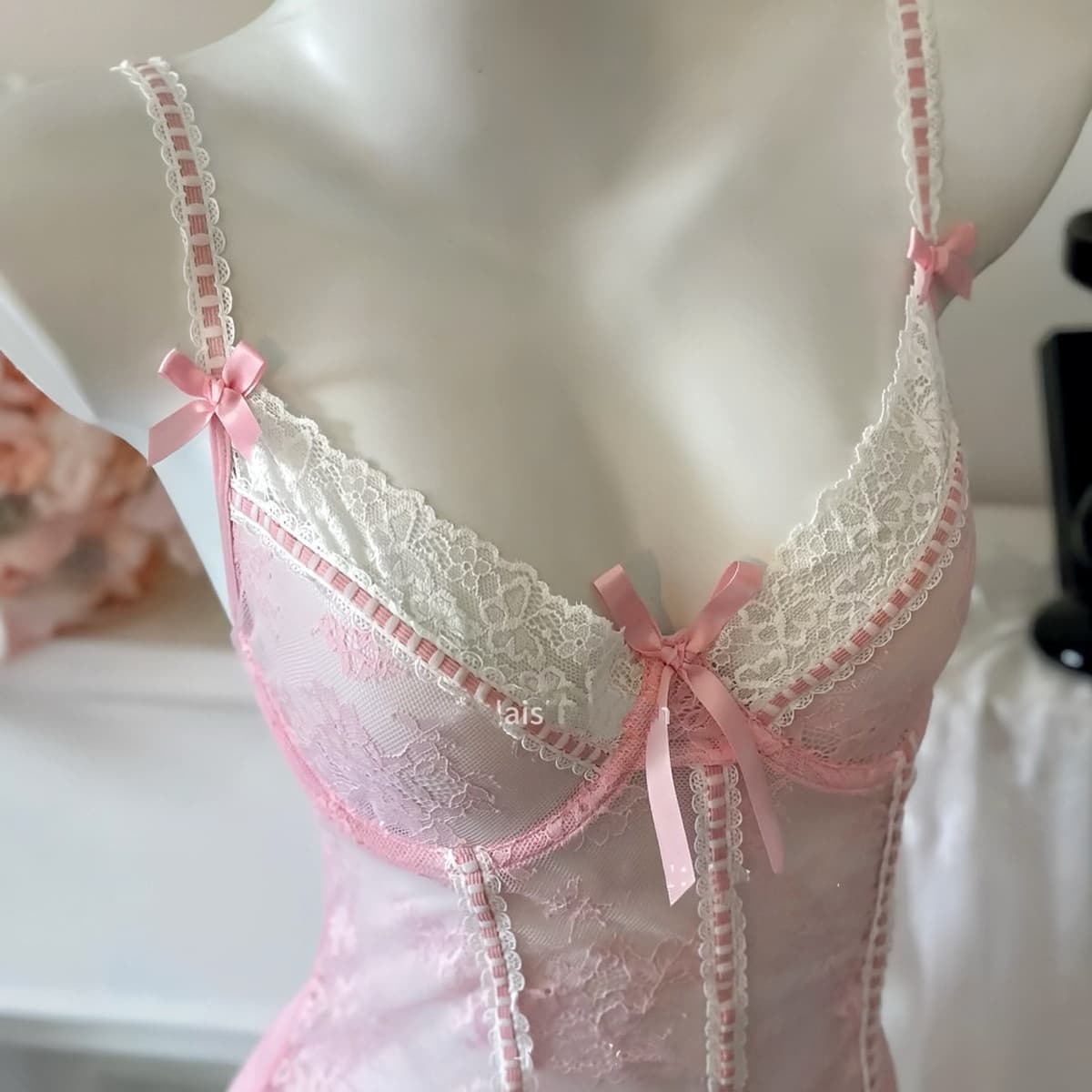 Rose Cloud Sexy Pure Desire Кружевная ночная рубашка с пуш-ап на косточках Женская ночная рубашка с прозрачными бретелями...