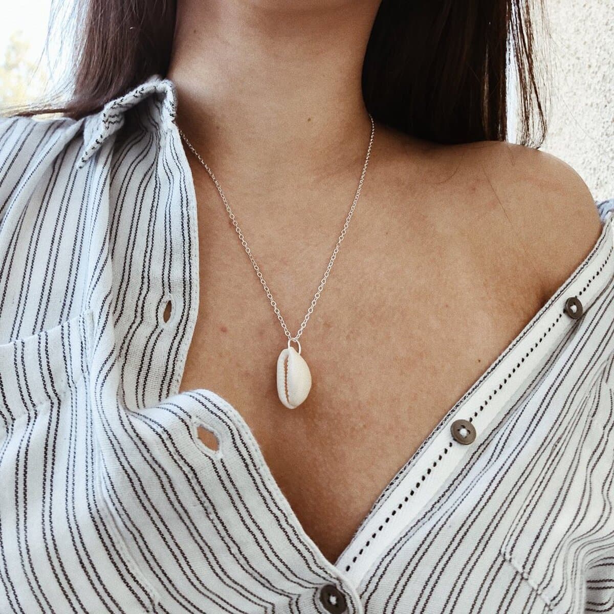 Европейское и американское трансграничное Новое модное персонализированное ожерелье с подвеской в виде ракушки, летнее...