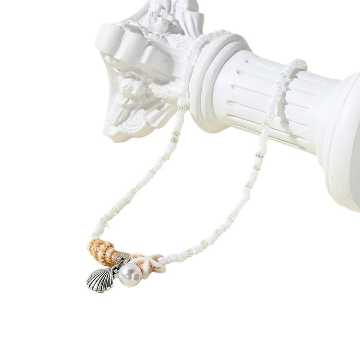 Модный новый летний свежий морской звезды Конч синий жемчуг рисовый жемчуг ожерелье дикий пляж пляжные аксессуары для женщин...