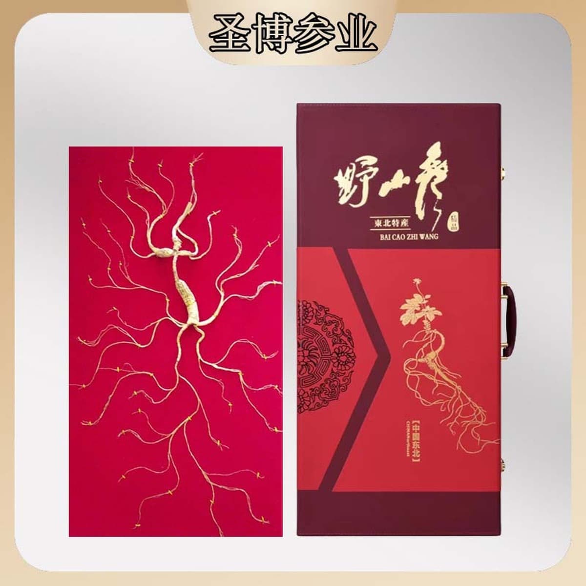 Оптовая Продажа с фабрики Чанбайский горный дикий женьшень с сертификатом 60 см в кожаной коробке пожилой лесной женьшень...