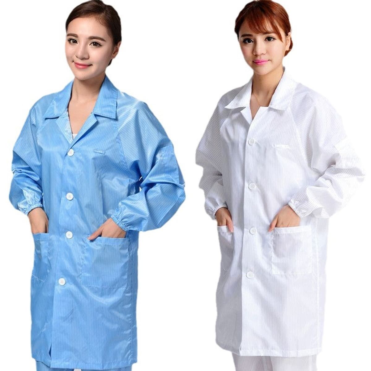 Длинный антистатический халат, одежда для чистых помещений, защитная одежда от пыли для использования в лабораториях и...