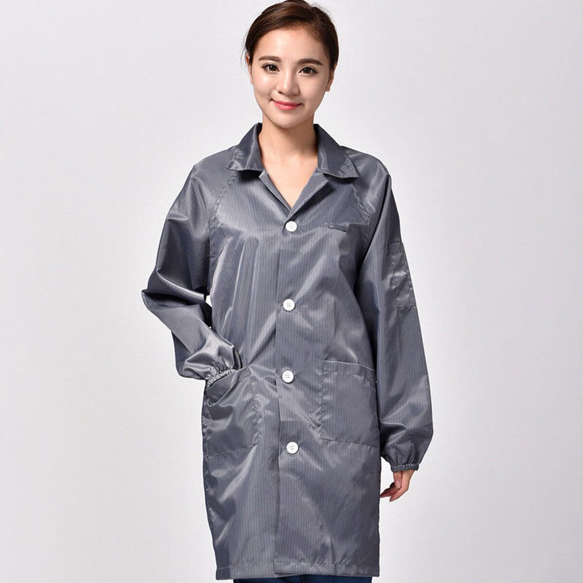 Длинный антистатический халат, одежда для чистых помещений, защитная одежда от пыли для использования в лабораториях и...