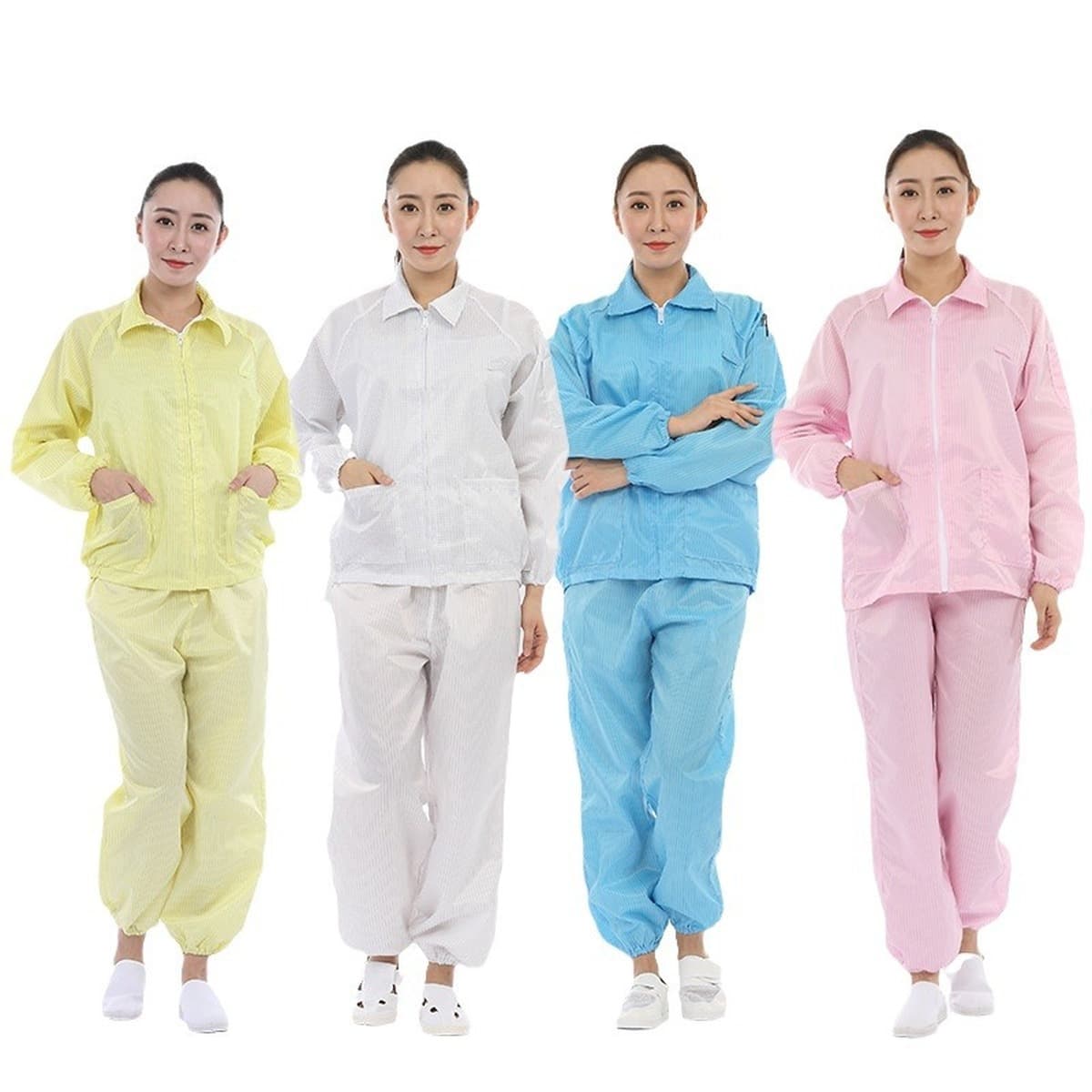 Безпыльная рабочая одежда с капюшоном Антистатическая полосатая топ в полоску