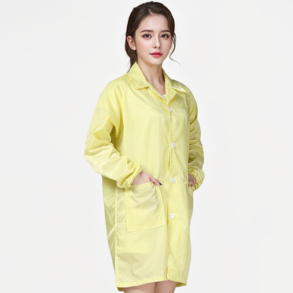 Антистатическая одежда с длинными рукавами и большой подвеской на заказ логотипа фабрики электроники без пыли мастерская...