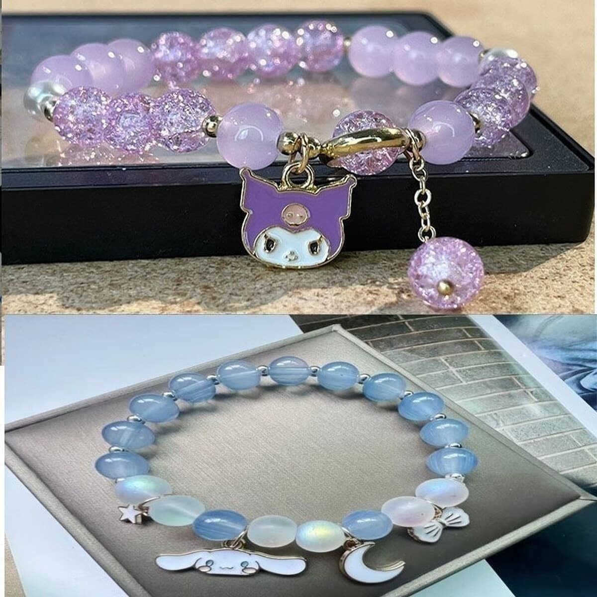 Sanrio Мелотти Ученики начальной школы с бисером хрустальный браслет ins нишевые дизайнерские украшения руки 520 подарок для...