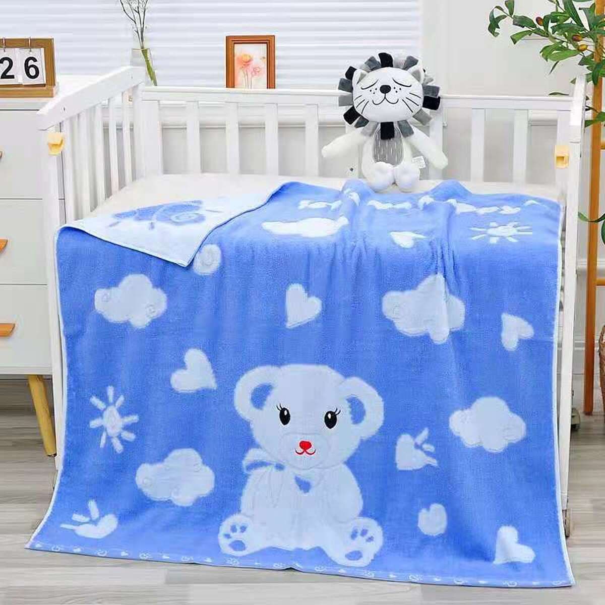 Оптовая продажа: махровое банное полотенце из чистого хлопка, детское одеяло с мультяшными животными, мягкое и впитывающее...