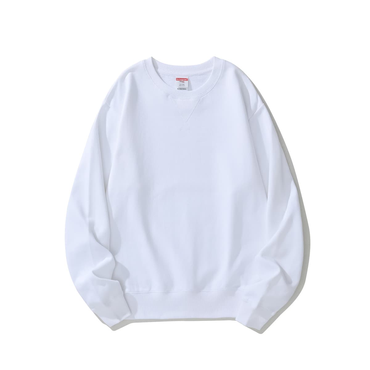 Мужской свитшот из плотного хлопкового трикотажа (380 г), американский ретро-стиль, однотонный, с длинным рукавом, круглой...