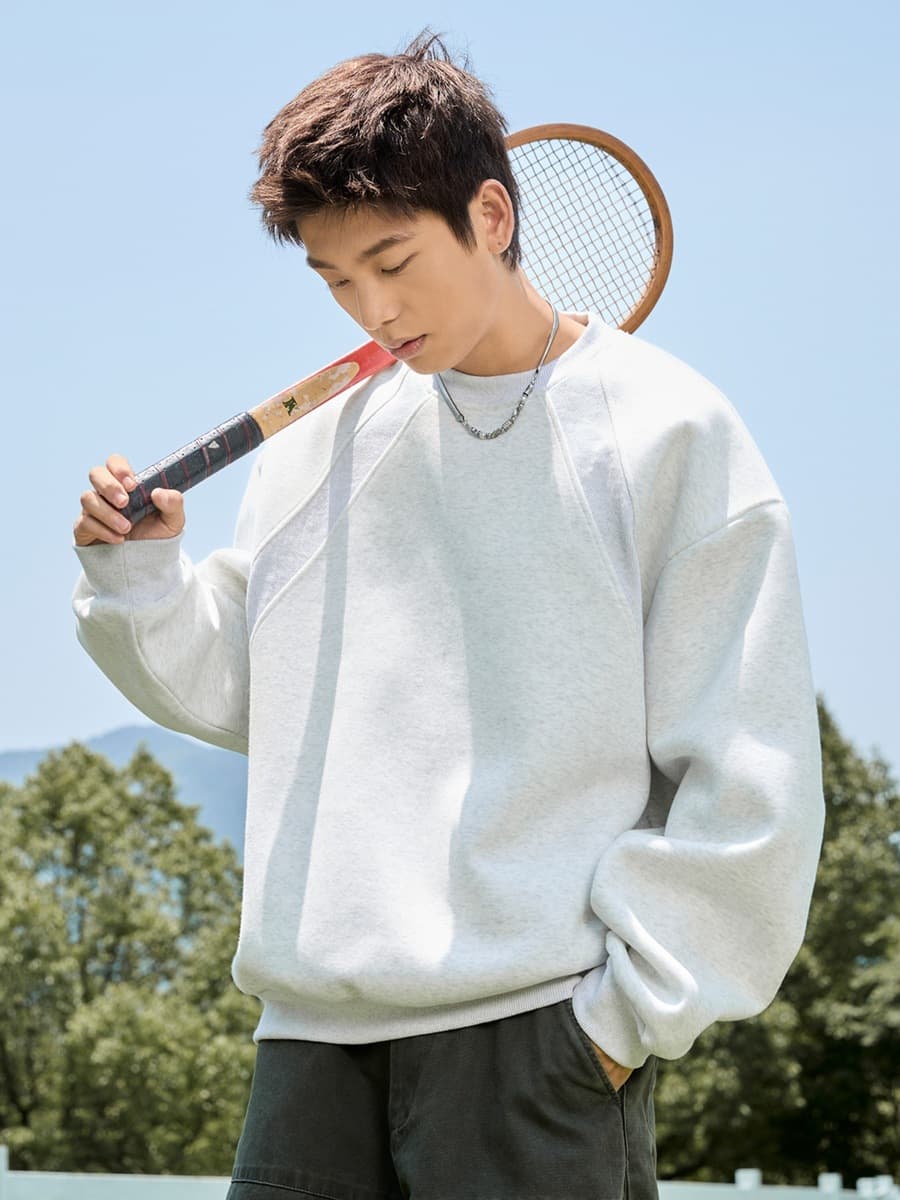 Мужская толстовка с круглым вырезом из космического хлопка, осенняя модная брендовая спортивная пуловер свободного кроя,...