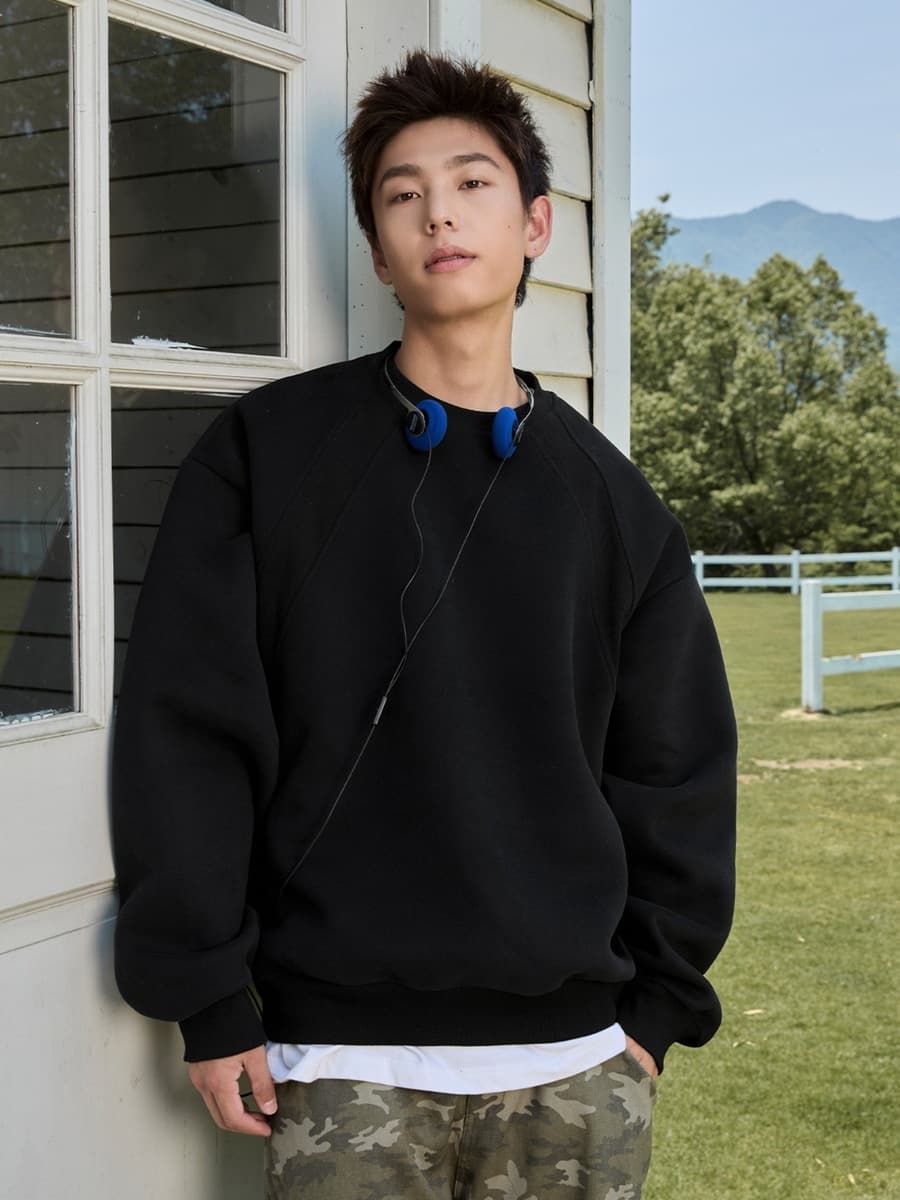 Мужская толстовка с круглым вырезом из космического хлопка, осенняя модная брендовая спортивная пуловер свободного кроя,...