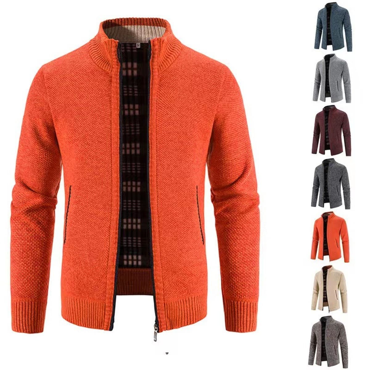 Трансграничная Внешняя торговля, осенне-зимний мужской кардиган с воротником на флисовой подкладке, Европейский и...