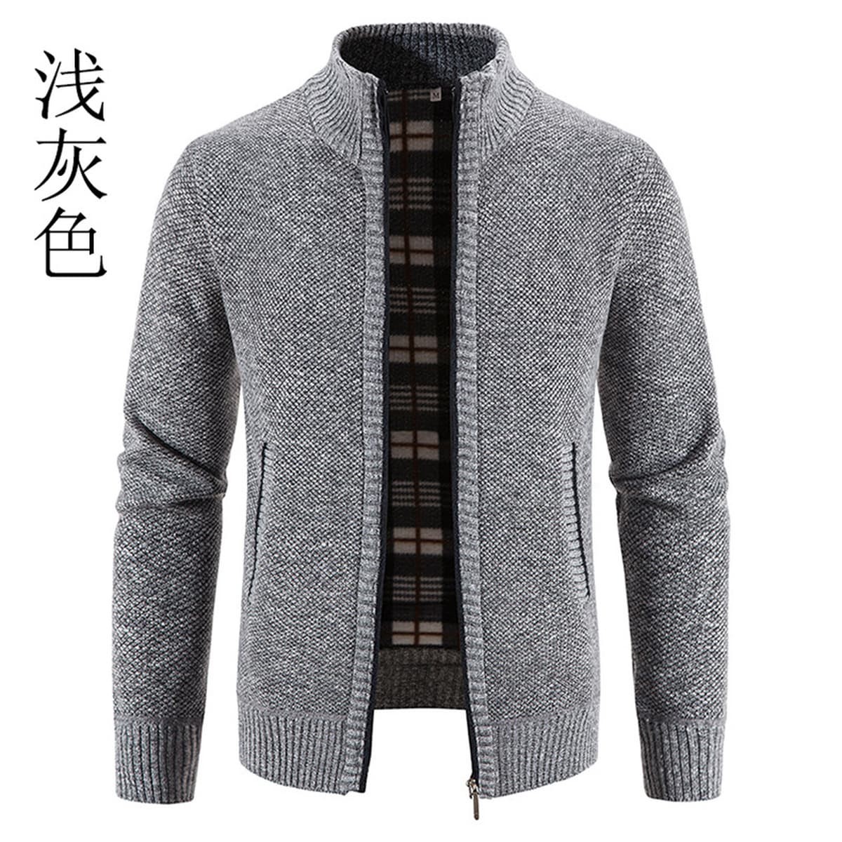 Трансграничная Внешняя торговля, осенне-зимний мужской кардиган с воротником на флисовой подкладке, Европейский и...