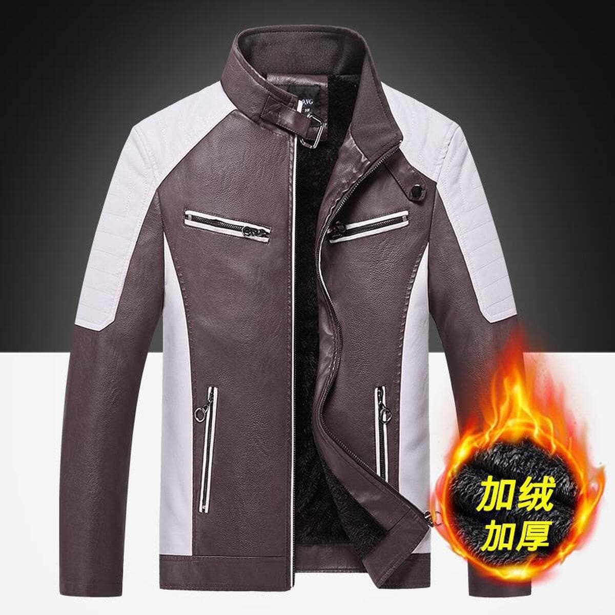 2025 тонкий весенний и осенний трансграничный повседневный мужской кожаный модный сшитый мотоцикл Amazon ретро кожаная...