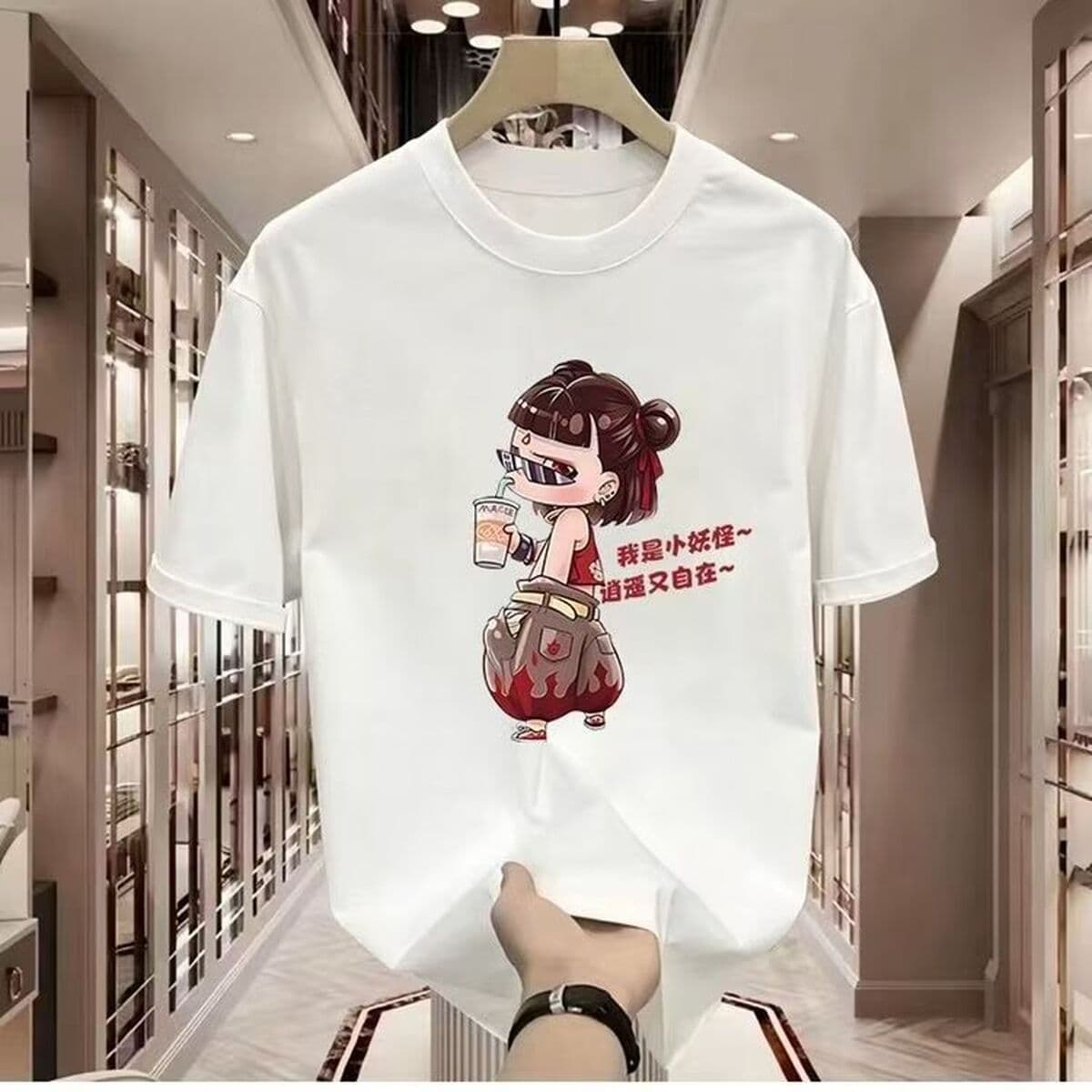 С короткими рукавами мужской красный прилив бренд летом американская красавчик красавчик футболка для юношей и девушек tins...