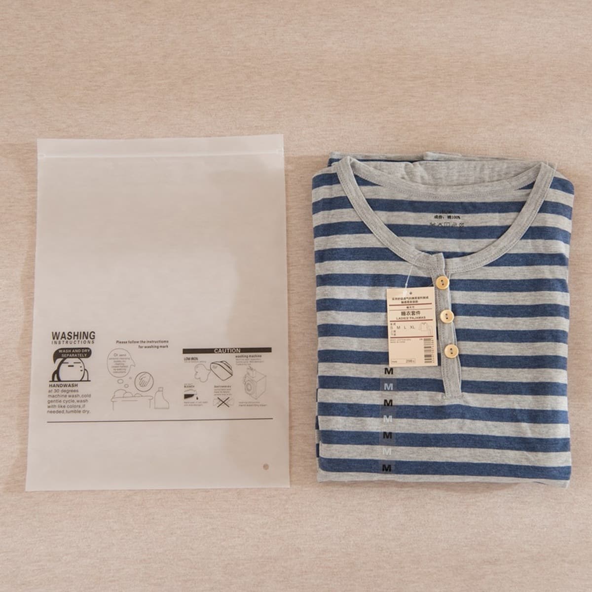 Безпечатный японский стиль хороший пижама без бокового шва женский хлопчатобумажный трикотажный хлопок домашний костюм...