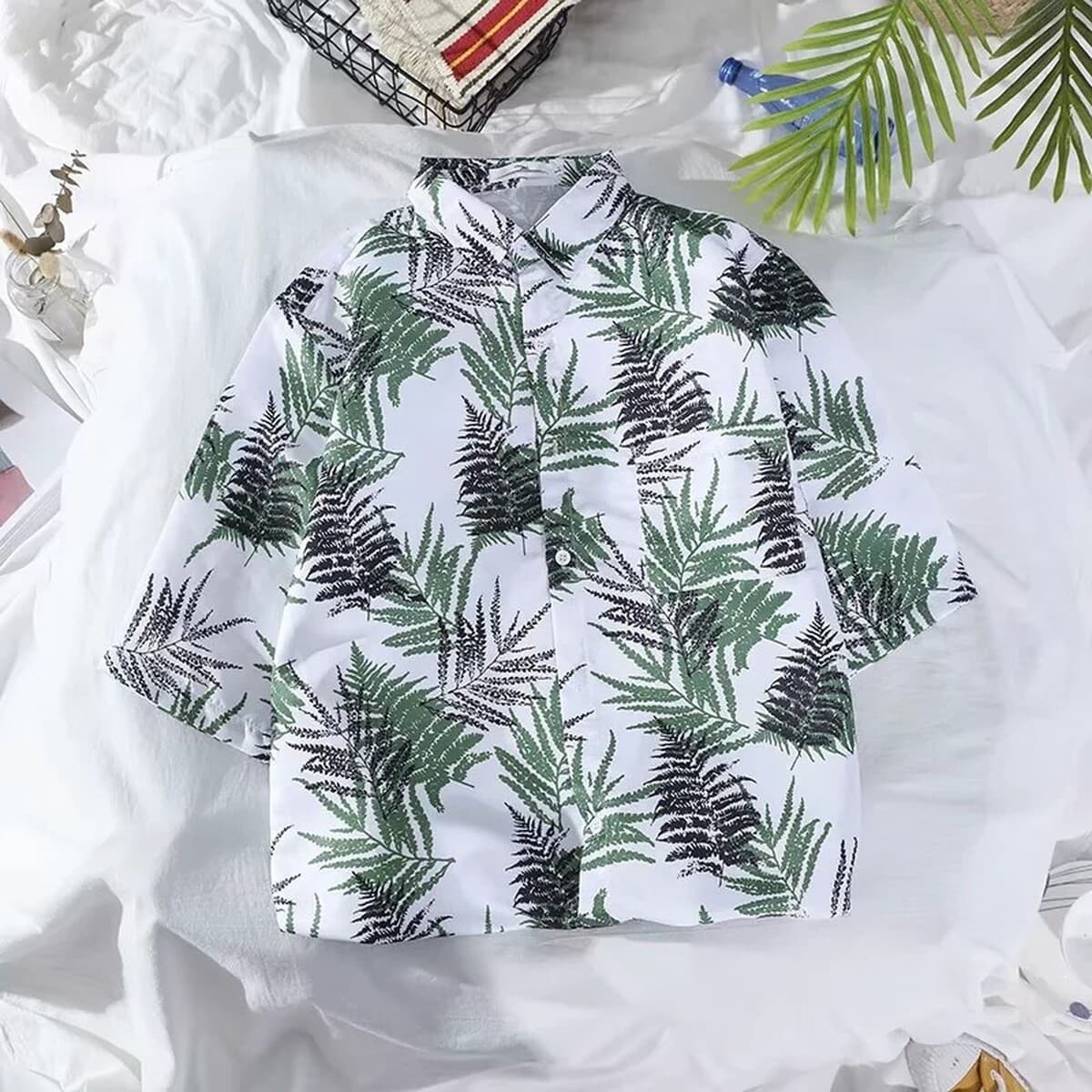 Новая рубашка с цветочным принтом, мужская свободная студенческая рубашка с короткими рукавами, модная рубашка с цветочным...