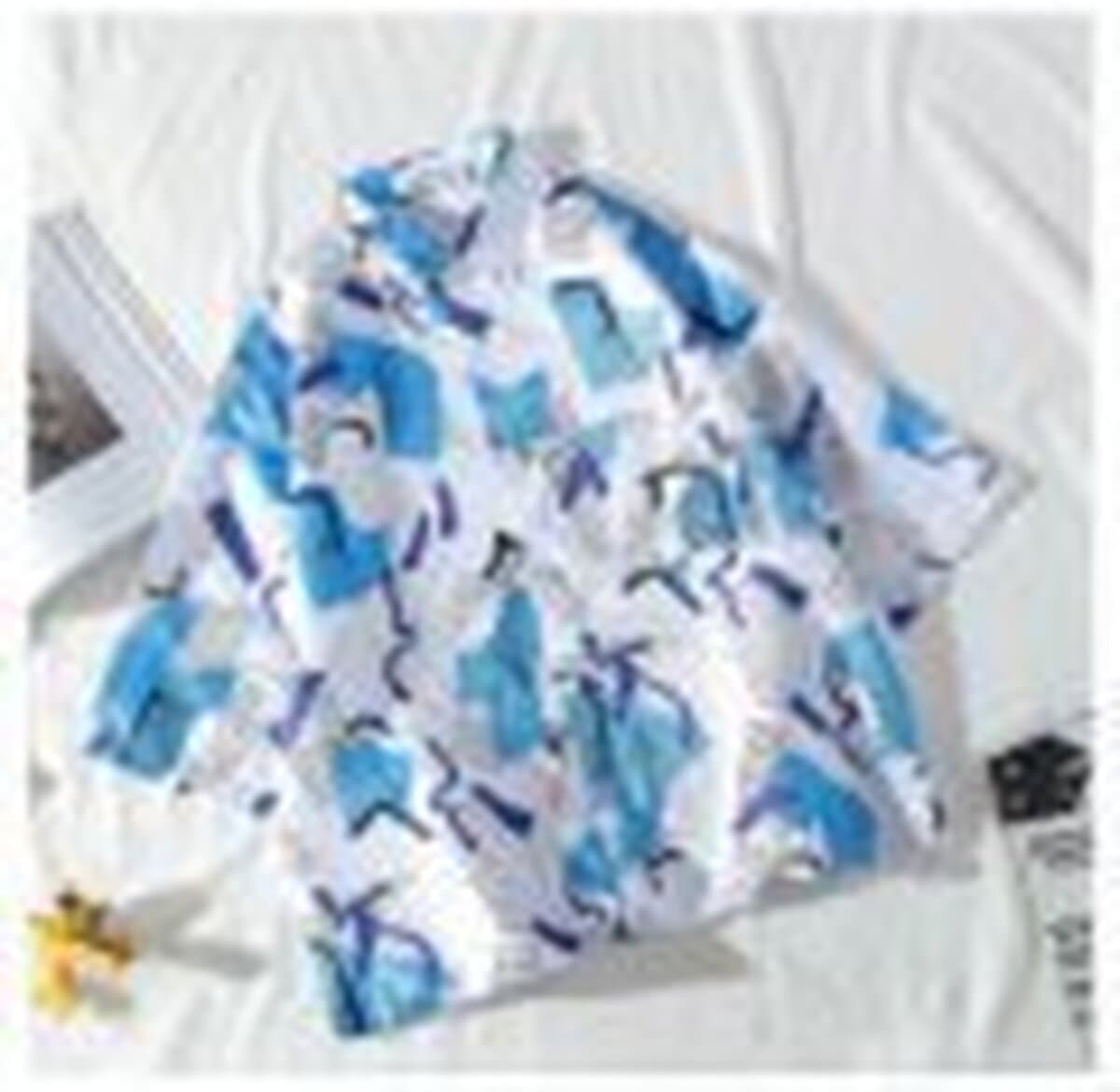 Новая рубашка с цветочным принтом, мужская свободная студенческая рубашка с короткими рукавами, модная рубашка с цветочным...