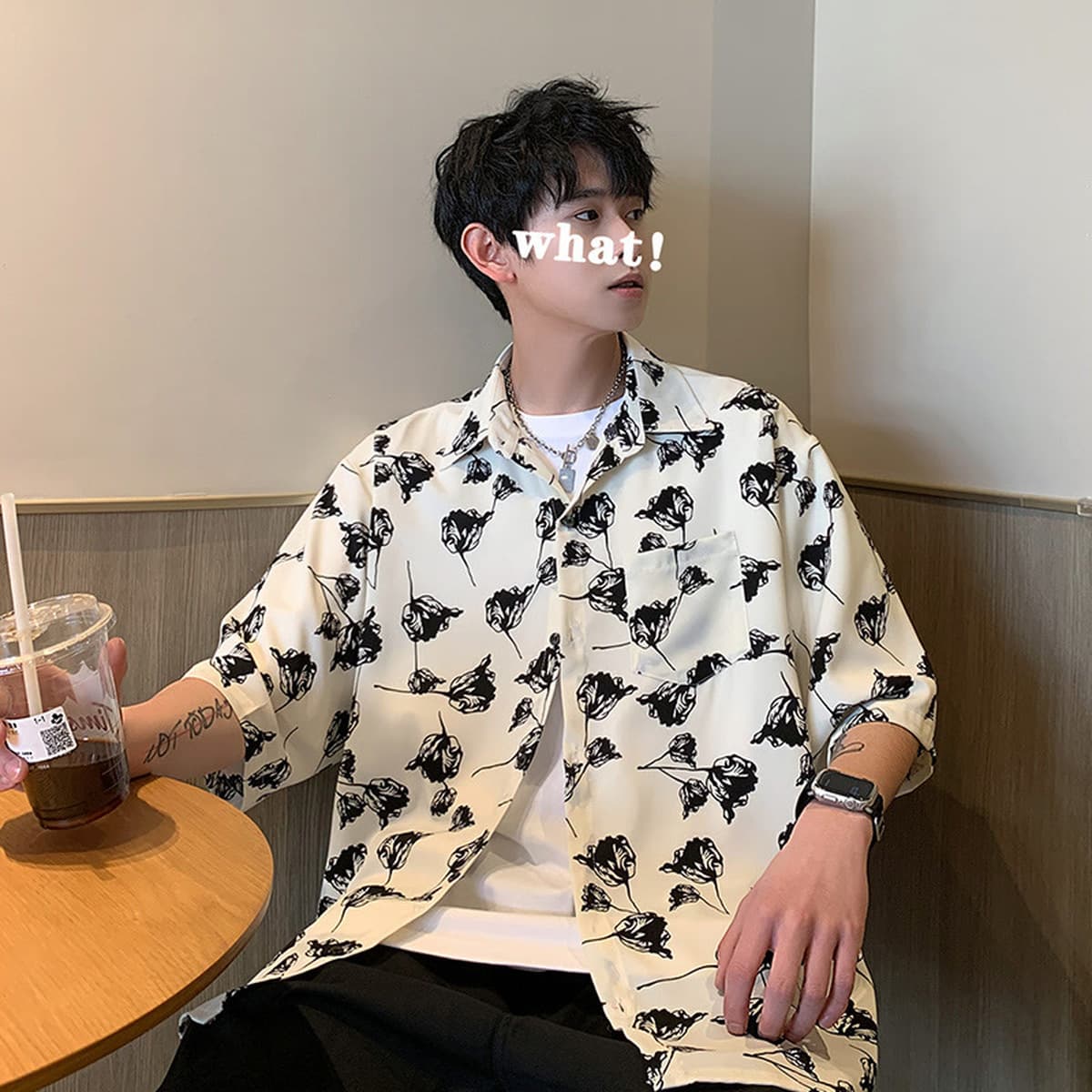 Гавайская цветочная рубашка мужская с короткими рукавами ледяной шелк прилив пляжная рубашка летняя тонкая свободная куртка...