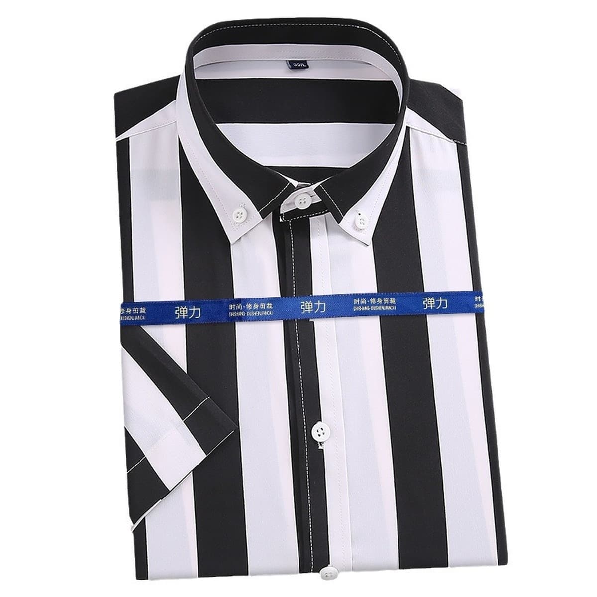 Летняя новая молодежная мужская полосатая рубашка с короткими рукавами бизнес повседневная рубашка тренд дикая пляжная...